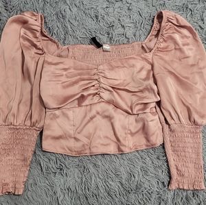Pink satin blouse